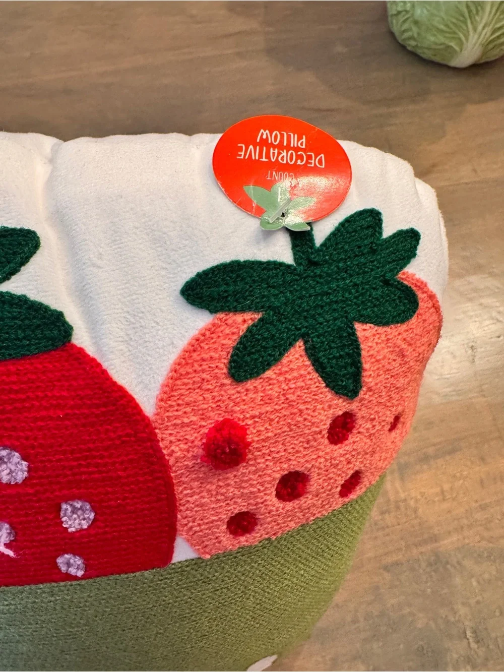 Green Strawberry Decorative Throw Pillow